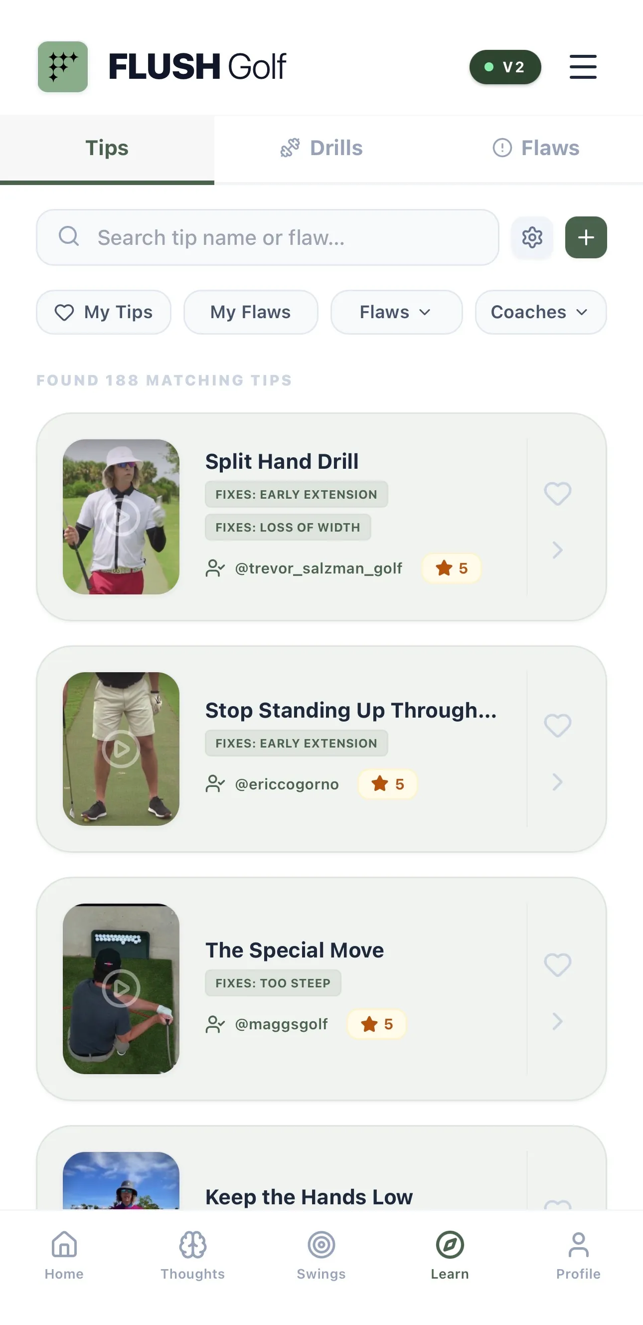 FLUSH Golf curated coaching tips